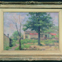 Borivoje – Bora Stevanović <br>A house in Yataghan mala, 1954 <br>Oil on canvas, 57 × 40 cm <br>Signed below on the right: Б. С. 1954; a label with data on the author and work on the frame